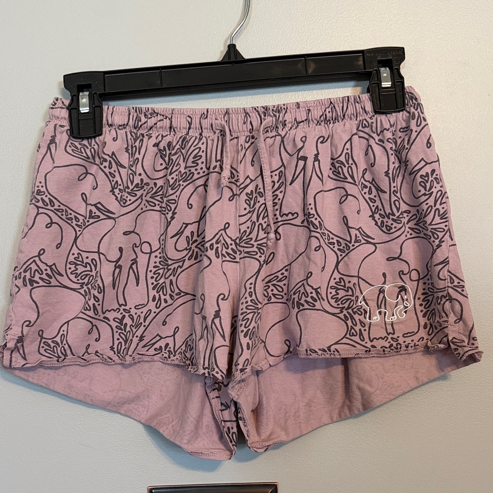 Ivory Ella Lavender Shorts with Elephant Design